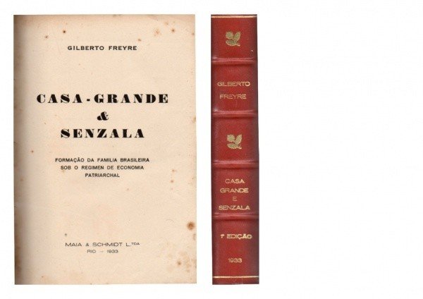 Una casa grande y cuartos de esclavos.