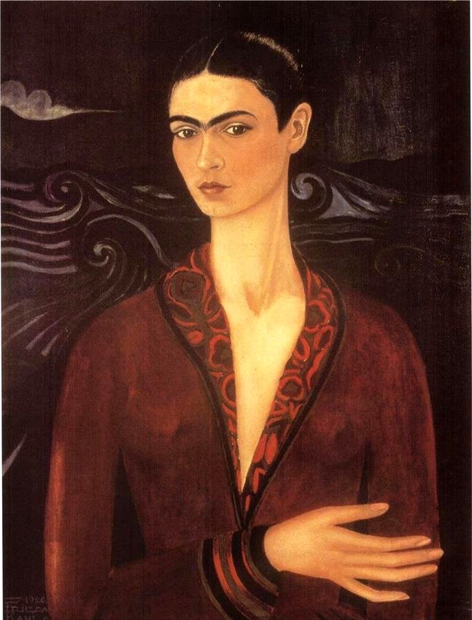 Autorretrato con vestido de terciopelo rojo (1926)