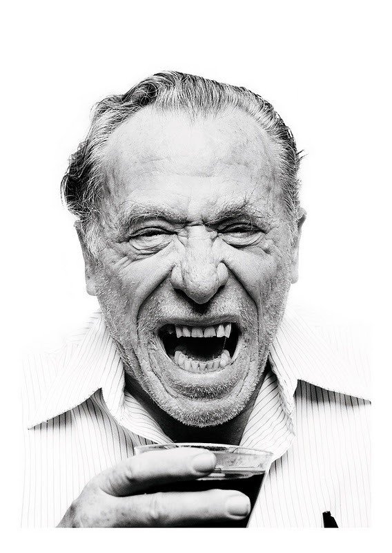 Retrato en blanco y negro de Bukowski gratis,