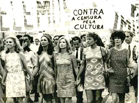 Un retrato de actores brasileños en protesta contra la censura militar