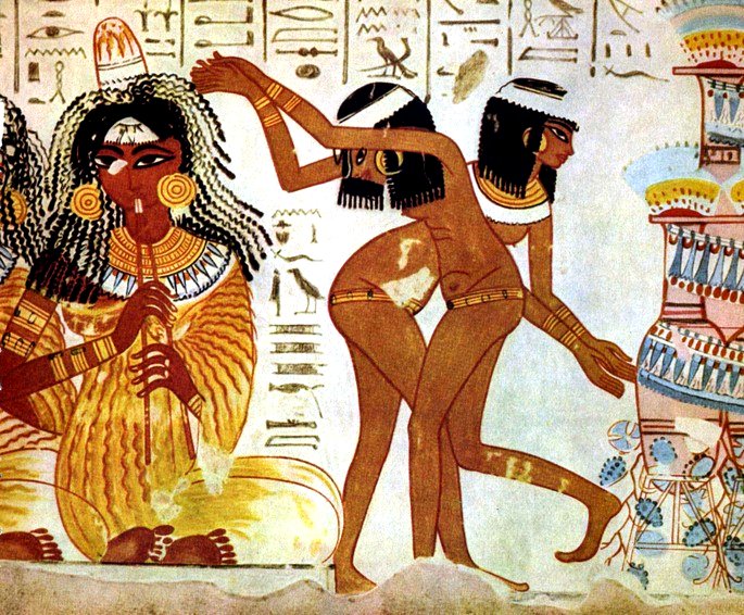Pintura de músicos y bailarines