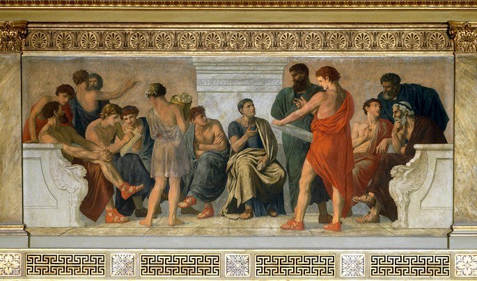 fresco de Gustav Adolph Spangenberg, Escuela de Aristóteles