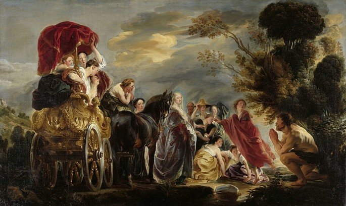Jacob Jordaens, 'El encuentro de Odiseo y Nausicaa'