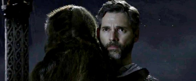 Uther despidiéndose de su familia