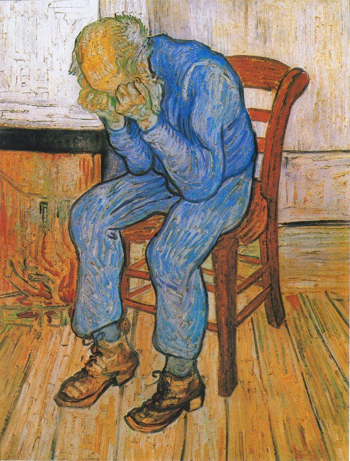 El anciano con la cabeza entre las manos libre de van Gogh,