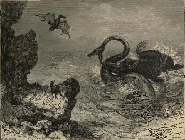 Ilustración de la página 11 de la edición original de Voyage au Centre de la Terre (1864).